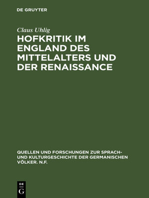 cover image of Hofkritik im England des Mittelalters und der Renaissance
